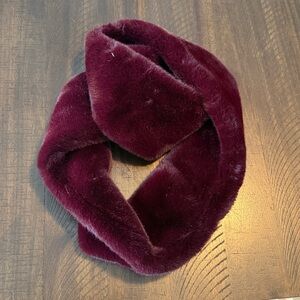 Elegant Burgundy Faux Fur Scarf